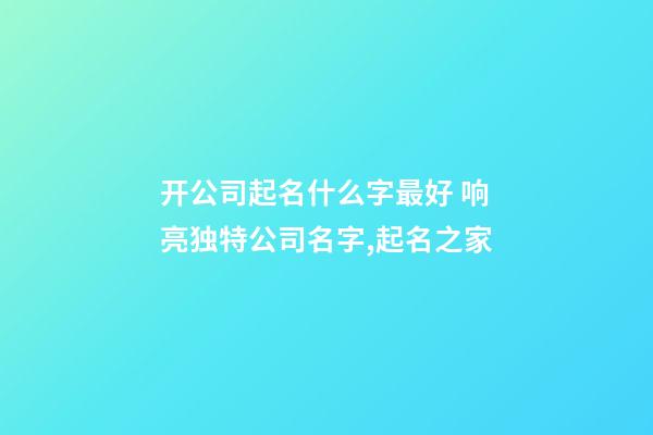 开公司起名什么字最好 响亮独特公司名字,起名之家-第1张-公司起名-玄机派